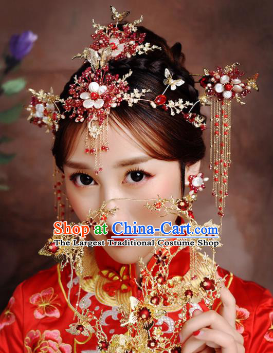 Traditional Chinese Ancient Bride Hairpins Tassel Hair Clasp Handmade Wedding Hair Accessories for Women