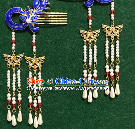 Traditional Chinese Ancient Palace Cloisonne Hair Clip Hairpins Handmade Wedding Hair Accessories for Women