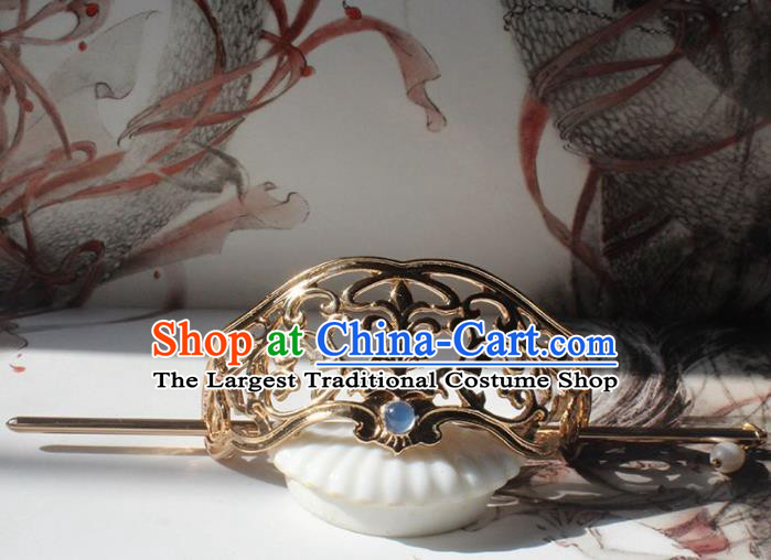 Traditional Chinese Ancient Hanfu Golden Hair Crown Princess Hairpins Handmade Hair Accessories for Women