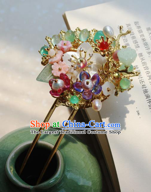 Traditional Chinese Ancient Hanfu Flowers Hair Clip Princess Hairpins Handmade Hair Accessories for Women