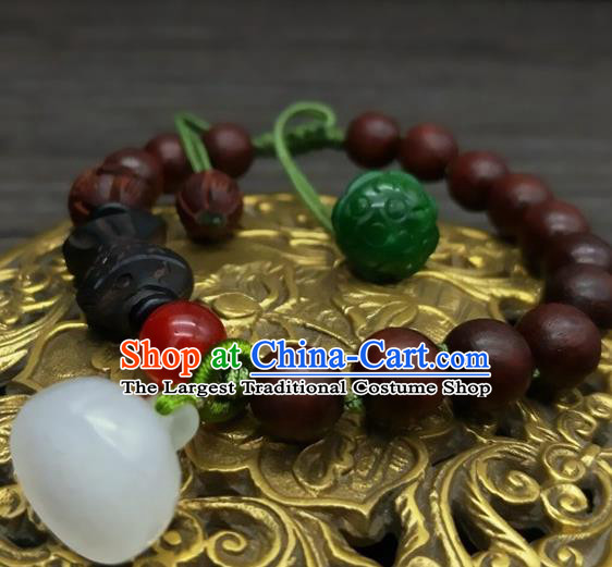 Traditional Chinese Ancient Prince Rosewood Bracelet Handmade Hanfu Accessories for Men