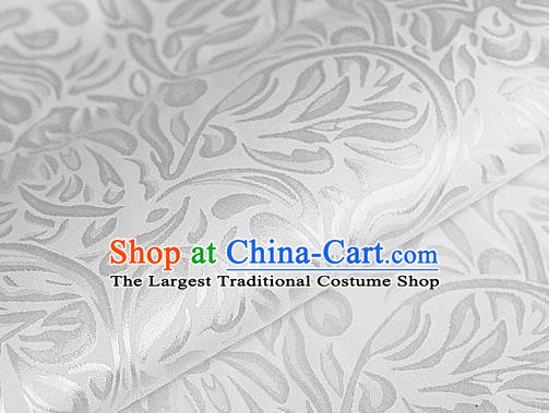 Asian Chinese Traditional Pattern White Brocade Cheongsam Silk Fabric Chinese Satin Fabric Material