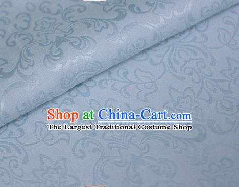 Asian Chinese Traditional Twine Pattern Blue Brocade Cheongsam Silk Fabric Chinese Satin Fabric Material