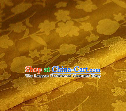 Asian Chinese Classical Pattern Golden Brocade Cheongsam Silk Fabric Chinese Traditional Satin Fabric Material