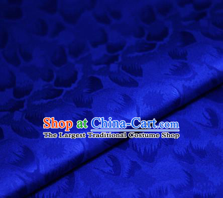 Chinese Classical Pattern Design Royalblue Brocade Satin Cheongsam Silk Fabric Chinese Traditional Satin Fabric Material