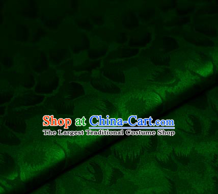 Chinese Classical Pattern Design Green Brocade Satin Cheongsam Silk Fabric Chinese Traditional Satin Fabric Material