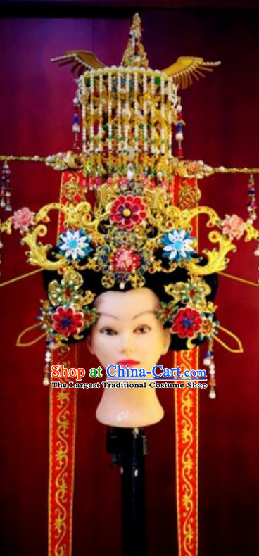 Chinese Traditional Stage Show Phoenix Coronet Hair Accessories Handmade Cosplay Queen Hat Headwear for Women