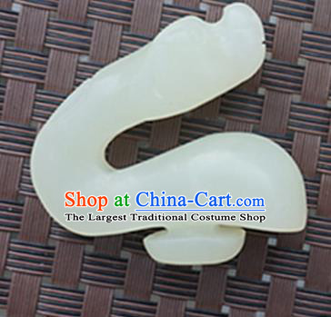 Chinese Handmade Jade Craft Carving Dragon Jade Belt Hook Accessories Jade Jewelry Decoration