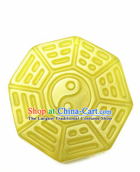 Handmade Chinese Jade Carving Eight Diagrams Pendant Traditional Jade Craft Jewelry Accessories