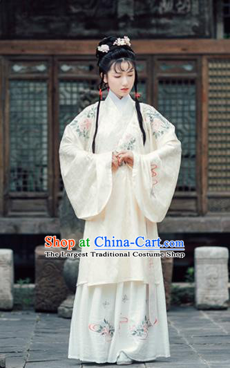 Asian Chinese Ancient Royal Princess Embroidered Hanfu Dress Traditional Ming Dynasty Palace Historical Costume for Women