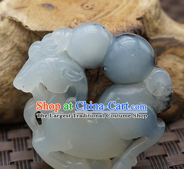 Handmade Chinese Ancient Jade Carving Cucurbit Pendant Traditional Jade Craft Jewelry Decoration Accessories