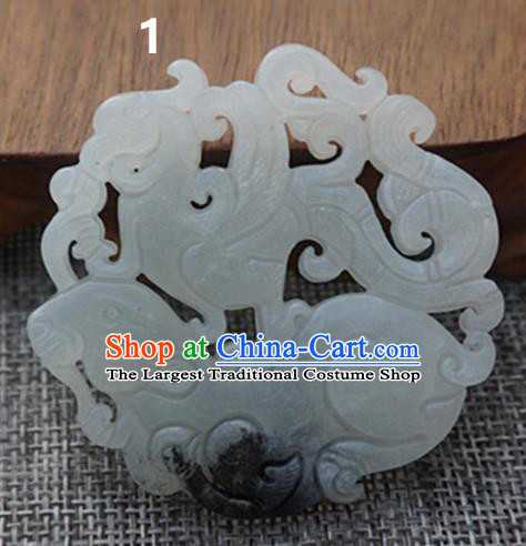 Chinese Ancient Carving Jade Pendant Traditional Handmade Jade Craft Jewelry Decoration Accessories