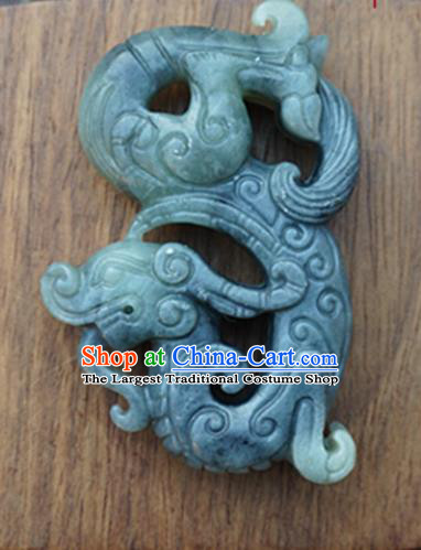 Chinese Ancient Jewelry Accessories Carving Pi Xiu Jade Pendant Traditional Handmade Jade Craft Decoration