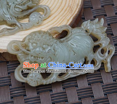 Handmade Chinese Carving Tiger Jade Pendant Ancient Traditional Jade Craft Decoration