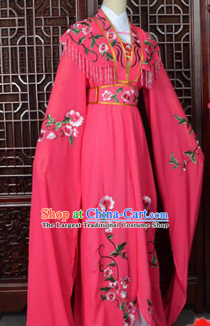 Handmade Chinese Beijing Opera Princess Costume Peking Opera Actress Embroidered Rosy Dress for Women