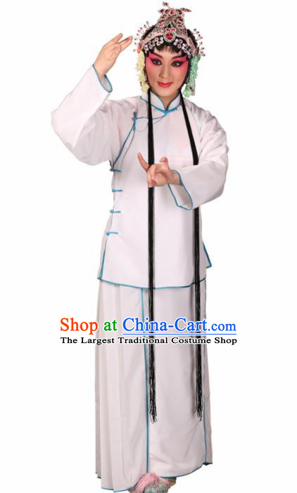 Handmade Chinese Beijing Opera White Dress Traditional Peking Opera Diva Costume for Women