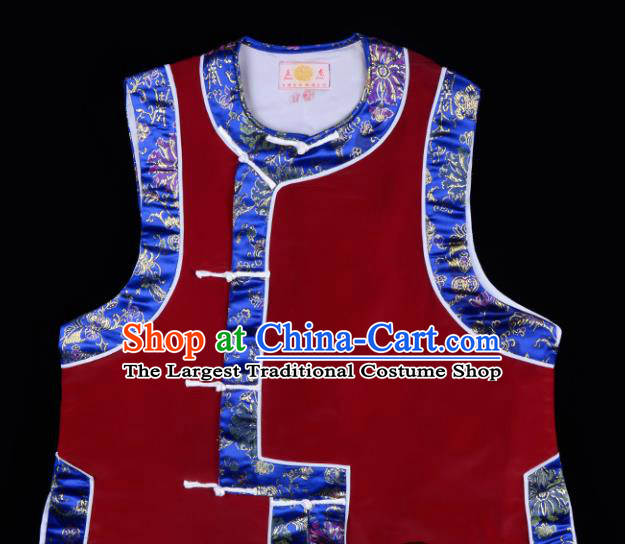 Handmade Chinese Beijing Opera Wine Red Vest Traditional Peking Opera Diva Costume for Women