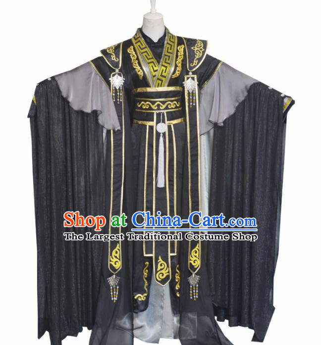 Traditional Chinese Cosplay Crown Prince Clothing Ancient Swordsman Costume for Men