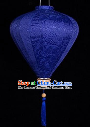 Chinese Traditional Lantern Handmade Royalblue Lanterns Ceiling Lamp New Year Lantern