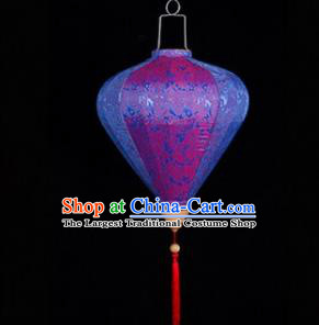 Chinese Traditional Lantern Handmade Blue Lanterns Ceiling Lamp New Year Lantern