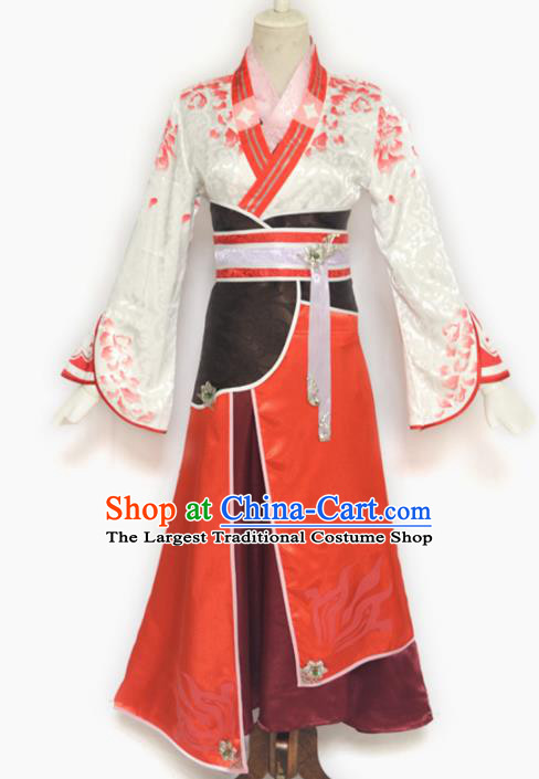 Traditional Chinese Cosplay Swordswoman Hanfu Dress Ancient Female Knight Costume for Women