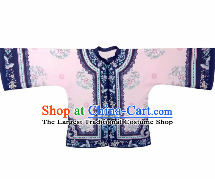 Traditional Chinese Tang Suit Pink Blouse Upper Outer Garment National Costume for Women