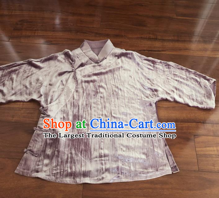 Chinese Traditional Handmade Pink Flannelette Shirt National Costume Upper Outer Garment for Women