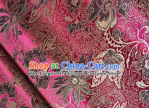 Asian Chinese Traditional Lotus Peony Pattern Design Brocade Fabric Silk Fabric Chinese Fabric Asian Material