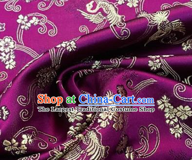 Chinese Traditional Hanfu Silk Fabric Classical Phoenix Totem Pattern Design Rosy Brocade Tang Suit Fabric Material