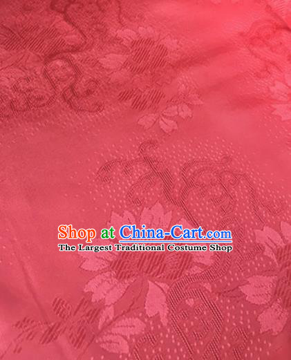 Chinese Traditional Cirrus Flowers Pattern Design Rosy Brocade Fabric Asian Silk Fabric Chinese Fabric Material