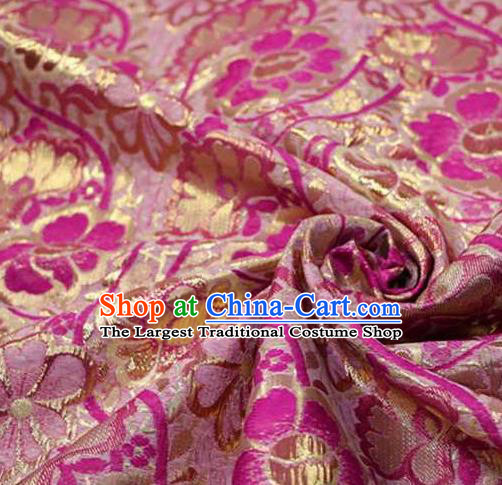 Chinese Classical Pattern Design Rosy Brocade Asian Traditional Hanfu Silk Fabric Tang Suit Fabric Material