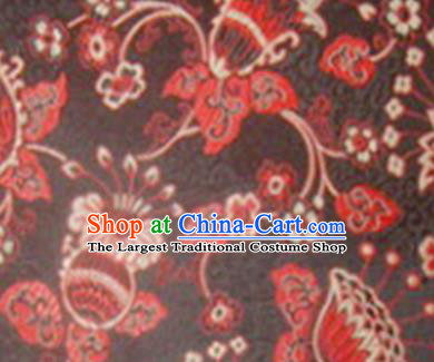 Chinese Classical Lyonia Pattern Design Black Brocade Asian Traditional Hanfu Silk Fabric Tang Suit Fabric Material