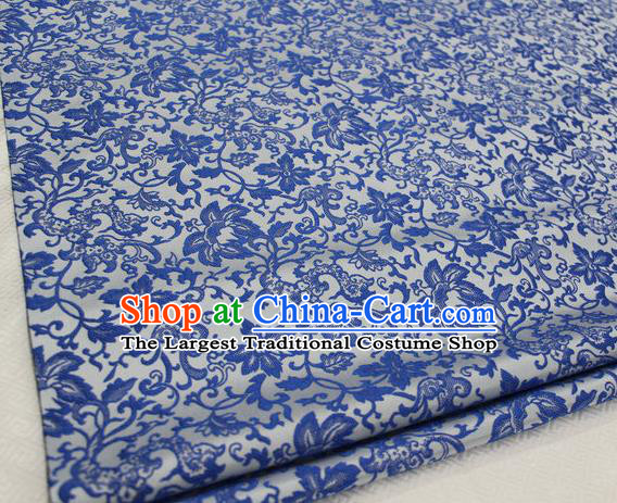 Chinese Classical Scroll Lotus Pattern Design Brocade Asian Traditional Hanfu Silk Fabric Tang Suit Fabric Material