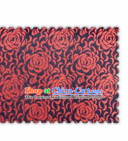 Chinese Classical Red Chrysanthemum Pattern Design Brocade Asian Traditional Hanfu Silk Fabric Tang Suit Fabric Material