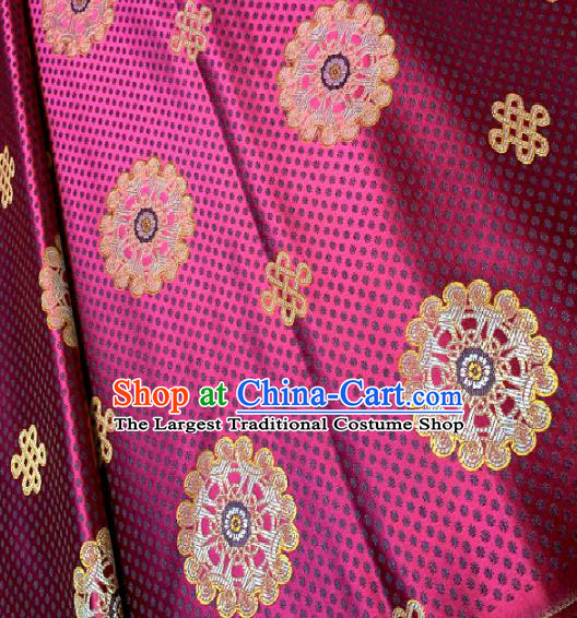 Chinese Classical Satin Little Flowers Pattern Design Rosy Brocade Drapery Asian Traditional Tang Suit Silk Fabric Material