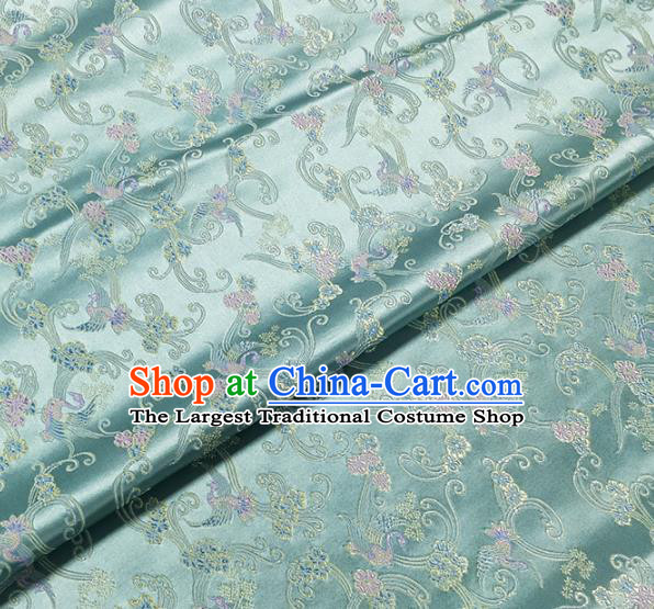 Traditional Chinese Classical Cranes Pattern Design Fabric Light Green Brocade Tang Suit Satin Drapery Asian Silk Material