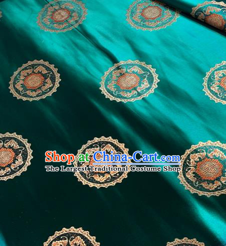 Traditional Chinese Tang Suit Fabric Green Brocade Classical Pattern Design Satin Drapery Asian Silk Material