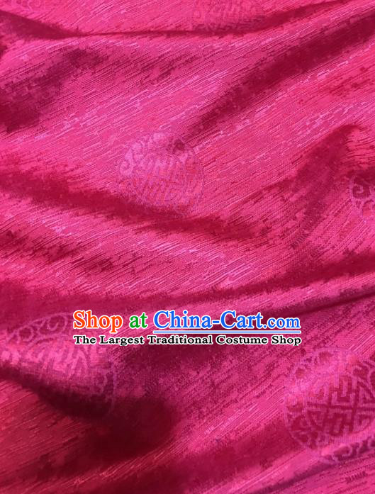 Asian Chinese Classical Pattern Design Wine Red Brocade Fabric Traditional Tang Suit Satin Drapery Silk Material