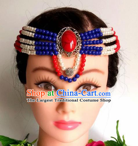 Chinese Traditional Mongol Nationality Female Hair Clasp Mongolian Ethnic Dance Headband Accessories for Women