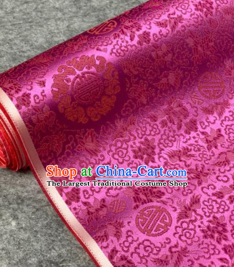 Traditional Chinese Rosy Satin Classical Phoenix Pattern Design Brocade Fabric Asian Silk Fabric Material