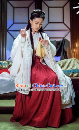 Drama The Legend of Deification Su Daji Chinese Ancient Shang Dynasty Imperial Consort Historical Costume and Headpiece Complete Set