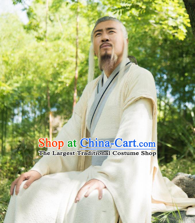 Chinese Ancient Zhou Dynasty Prime Minister Jiang Ziya Drama The Legend of Deification Costume for Men