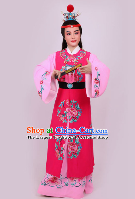 Chinese Traditional Beijing Opera Niche Jia Baoyu Rosy Robe Ancient Nobility Childe Costume for Men