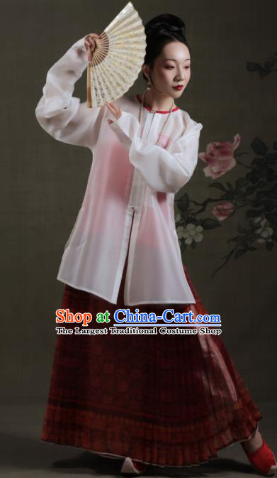 Chinese Ancient Ming Dynasty Dowager Hanfu Dress Traditional Rich Young Mistress Replica Costume for Women