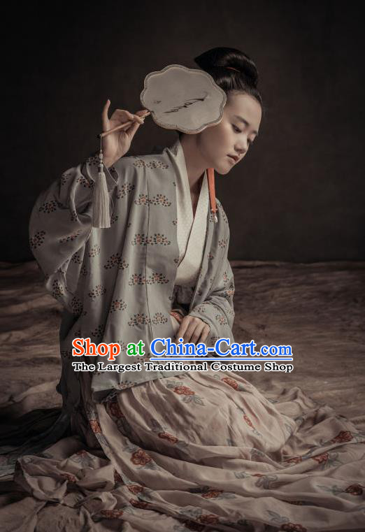 Chinese Ancient Song Dynasty Young Mistress Hanfu Dress Traditional Dowager Replica Costume for Women