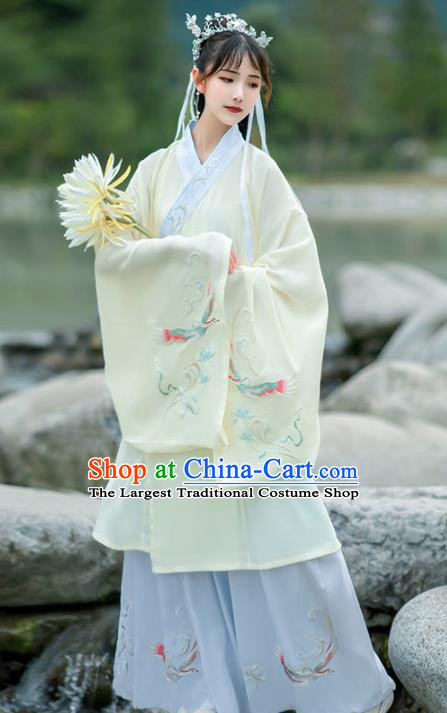 Chinese Traditional Hanfu Dress Ancient Ming Dynasty Court Lady Embroidered Historical Costume for Women