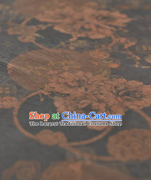 Chinese Traditional Classical Pattern Design Blue Gambiered Guangdong Gauze Asian Brocade Silk Fabric