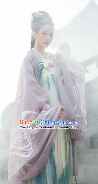 Traditional Chinese Tang Dynasty Princess Hanfu Dress Ancient Flower Goddess Replica Costumes for Women