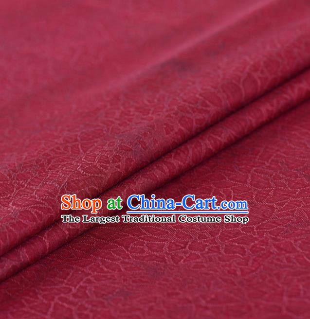 Asian Chinese Classical Pattern Wine Red Gambiered Guangdong Gauze Traditional Cheongsam Brocade Silk Fabric