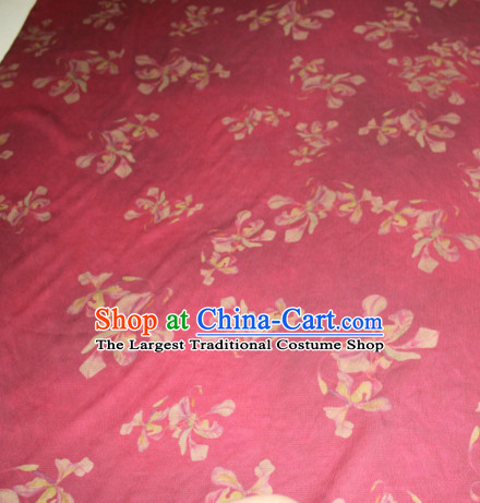 Asian Chinese Cheongsam Classical Pattern Rosy Gambiered Guangdong Gauze Satin Drapery Brocade Traditional Brocade Silk Fabric